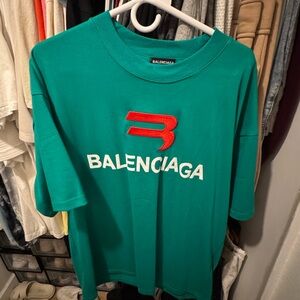 Balenciaga Teal Crewneck Tee